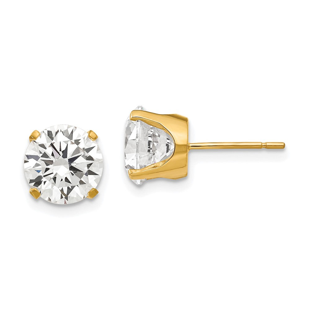 14k Yellow Gold 8 mm CZ stud earrings (1.5 grams)