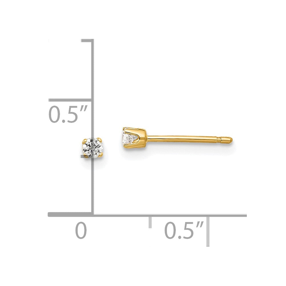 14k Yellow Gold 2 mm CZ stud earrings (0.37 grams)