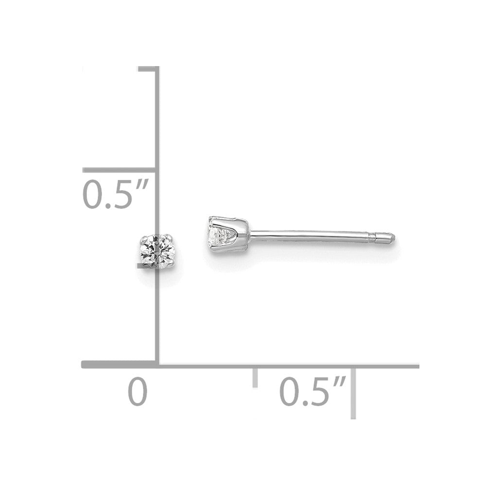 14k White Gold 2 mm CZ stud earrings (0.4 grams)