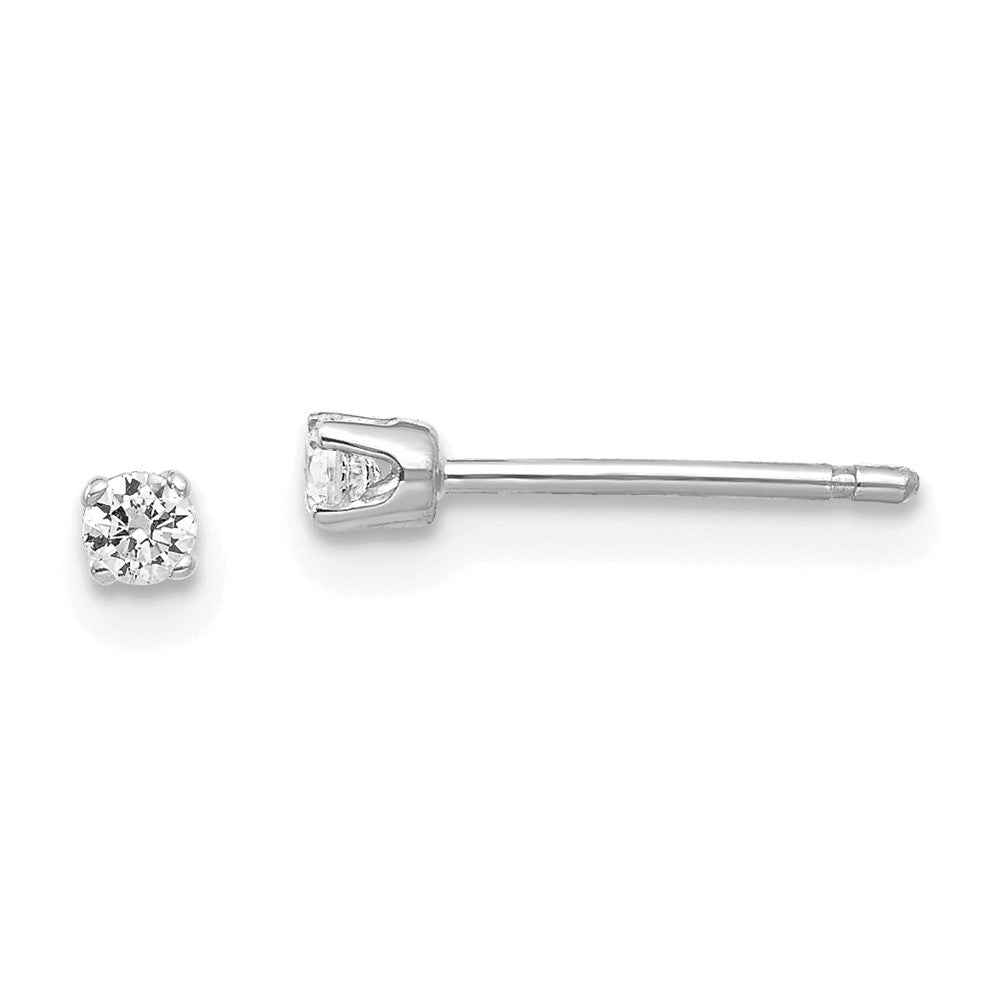 14k White Gold 2 mm CZ stud earrings (0.4 grams)