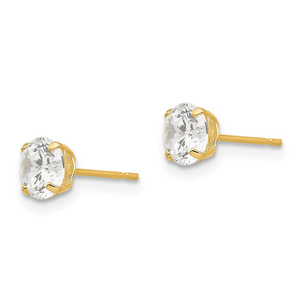 14k Yellow Gold 5 mm Round CZ Post Earrings (0.64 grams)