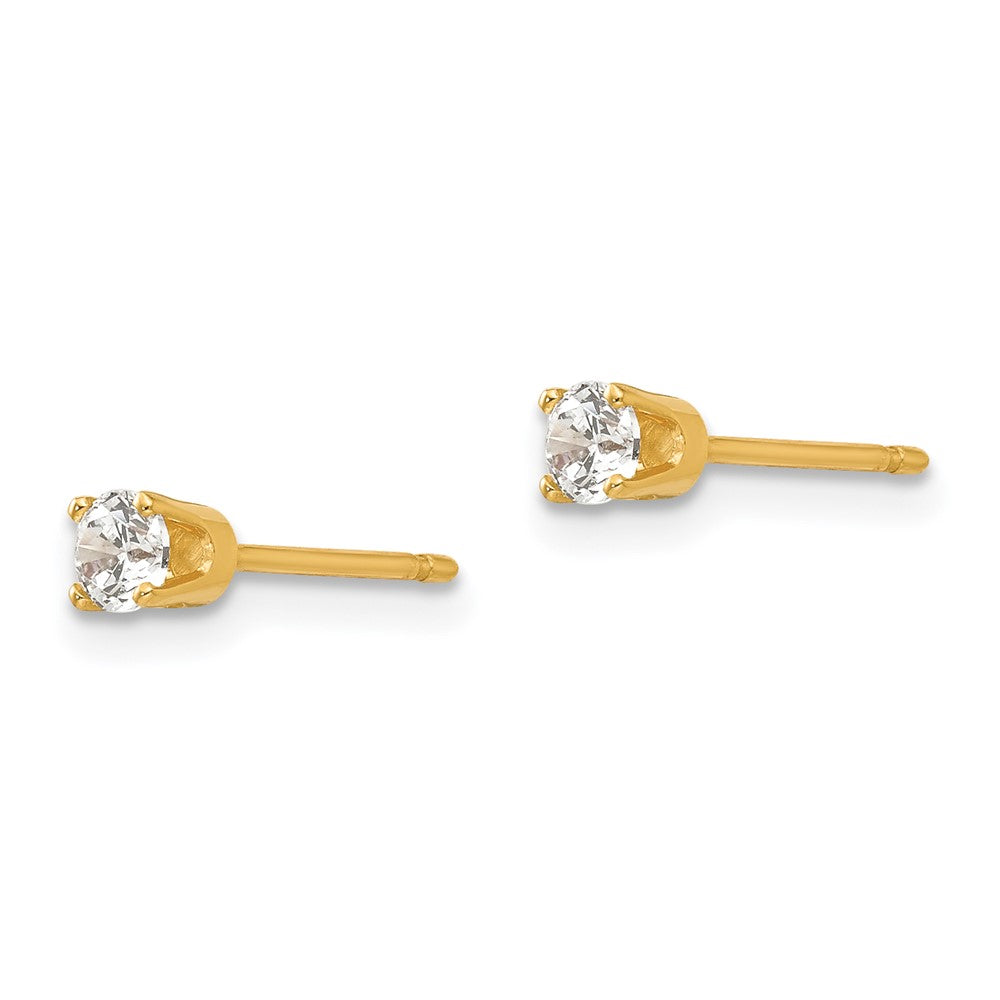 14k Yellow Gold 4 mm CZ stud earrings (0.44 grams)