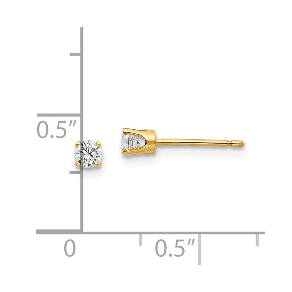 14k Yellow Gold 4 mm CZ stud earrings (0.44 grams)