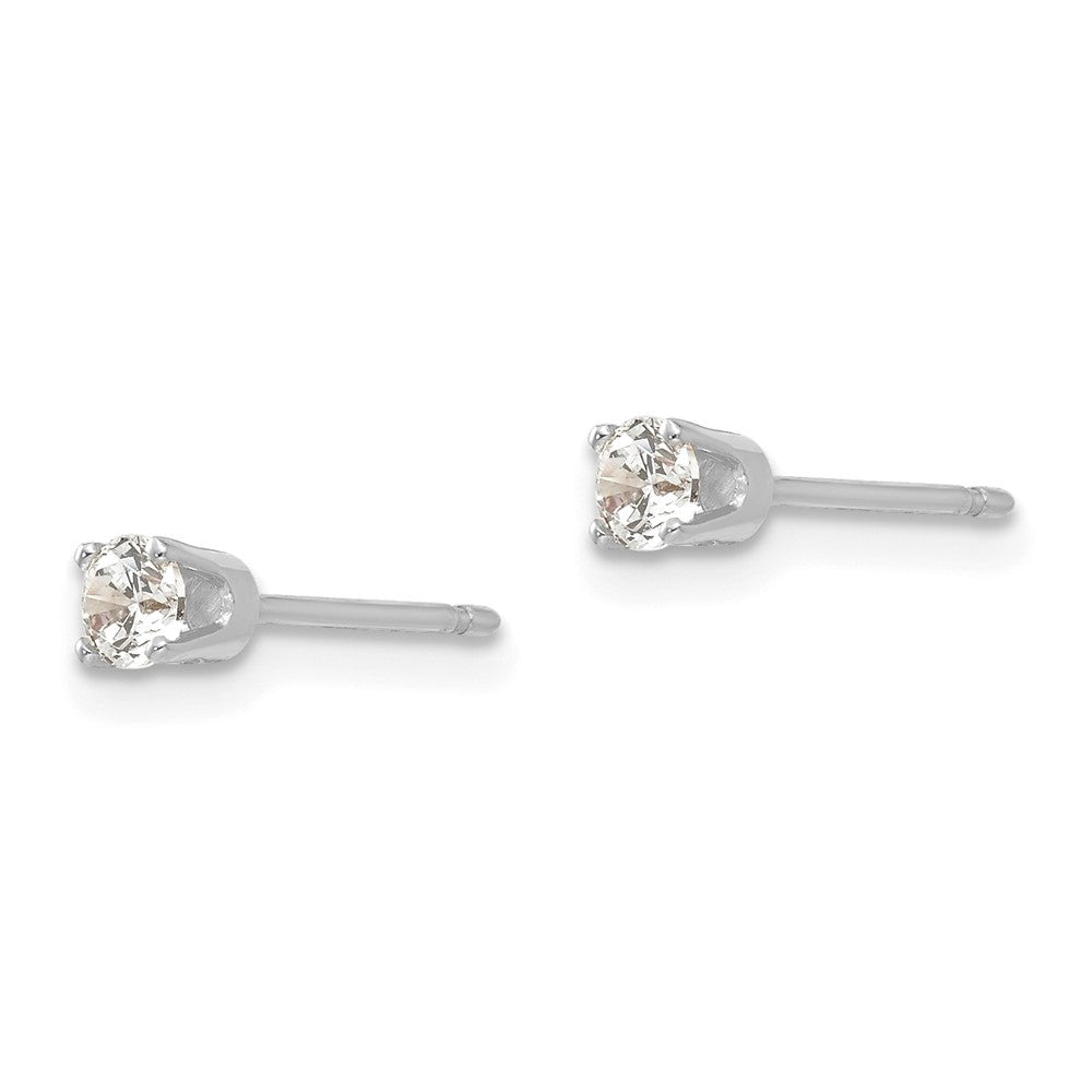 14k White Gold 4 mm CZ stud earrings (0.44 grams)