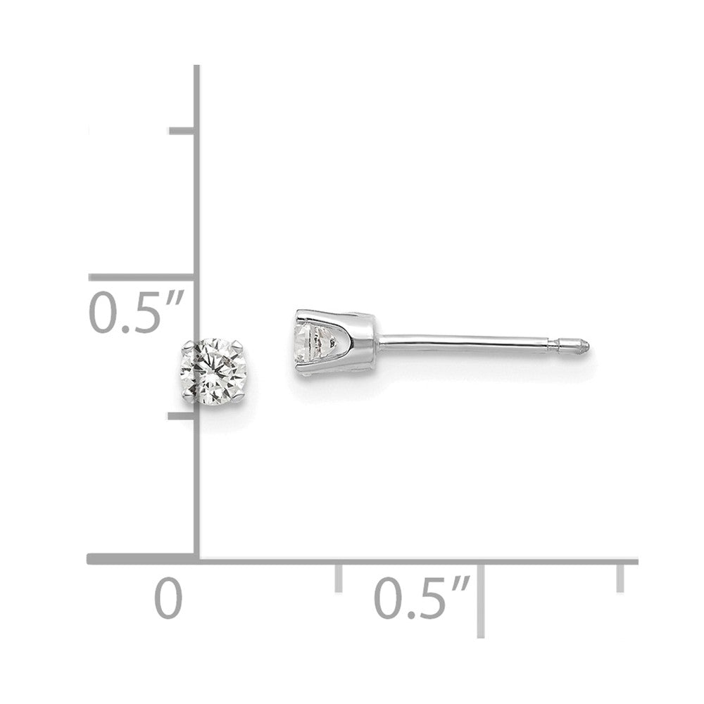 14k White Gold 4 mm CZ stud earrings (0.44 grams)