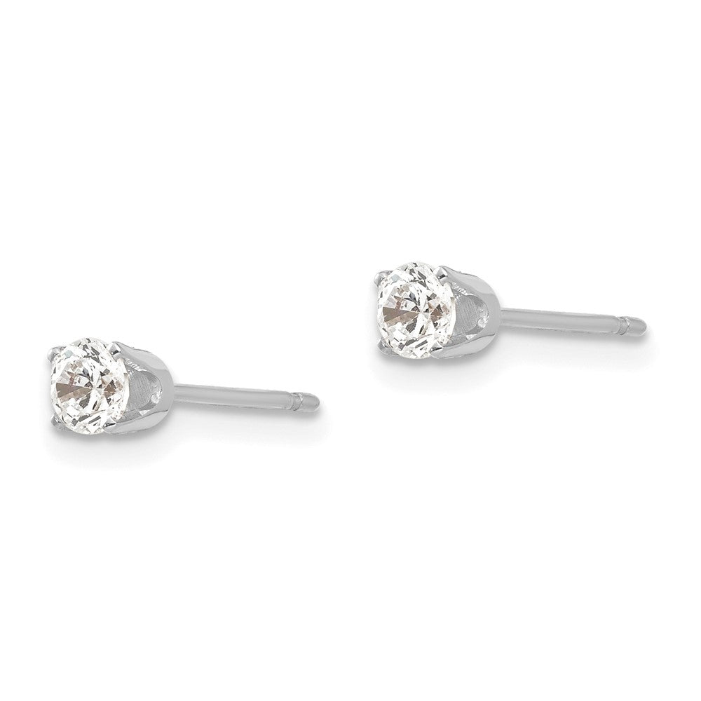 14k White Gold 4 mm CZ stud earrings (0.48 grams)