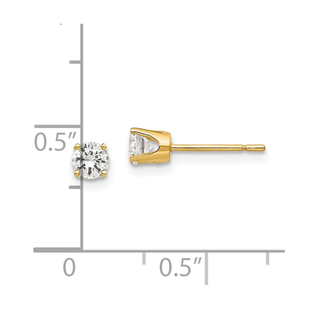 14k Yellow Gold 5 mm CZ stud earrings (0.55 grams)