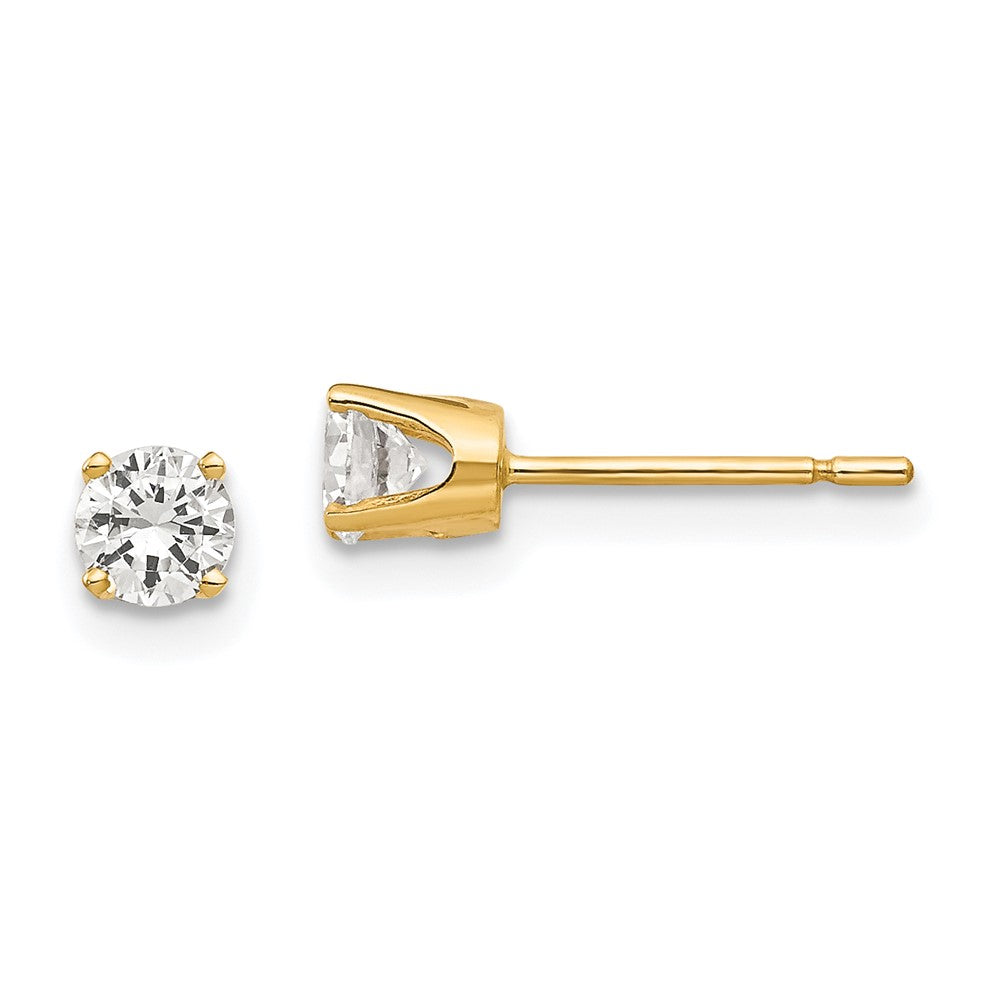 14k Yellow Gold 5 mm CZ stud earrings (0.55 grams)