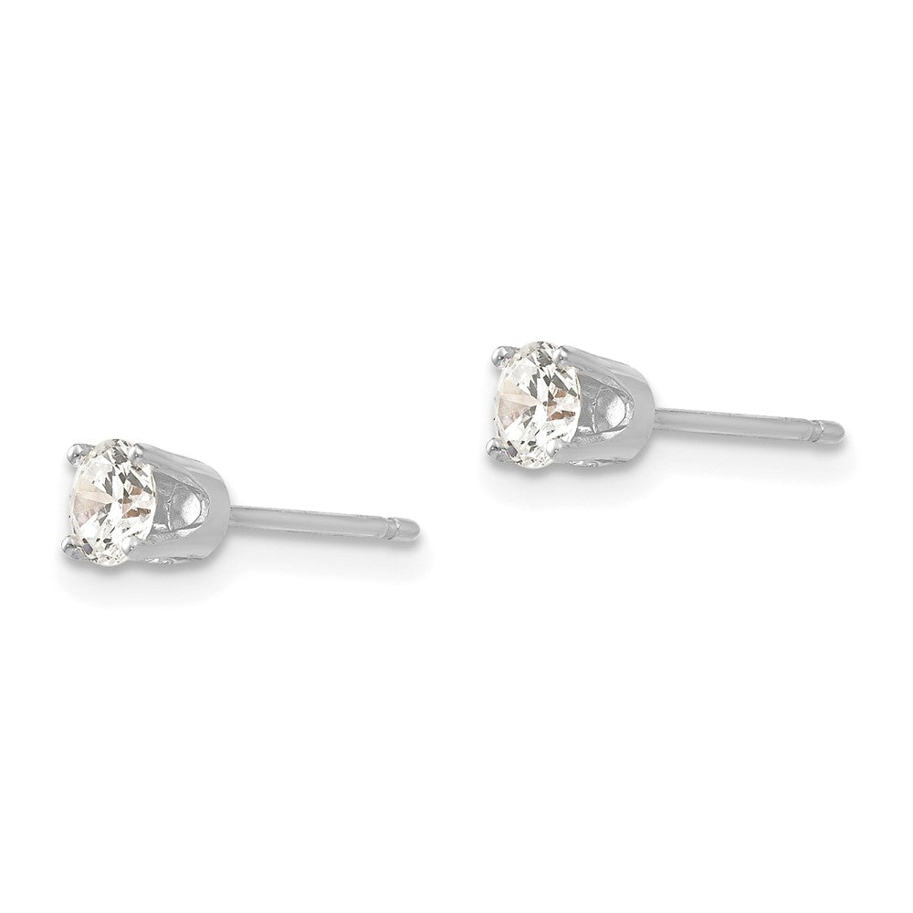 14k White Gold 5 mm CZ stud earrings (0.54 grams)