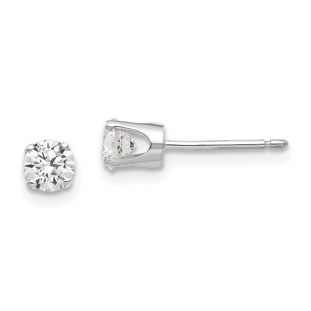 14k White Gold 5 mm CZ stud earrings (0.58 grams)