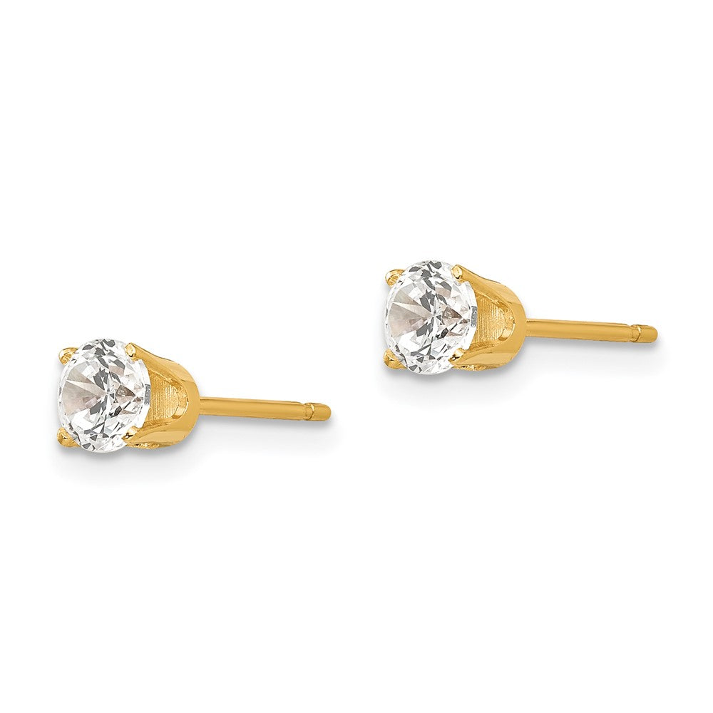 14k Yellow Gold 4 mm CZ stud earrings (0.61 grams)