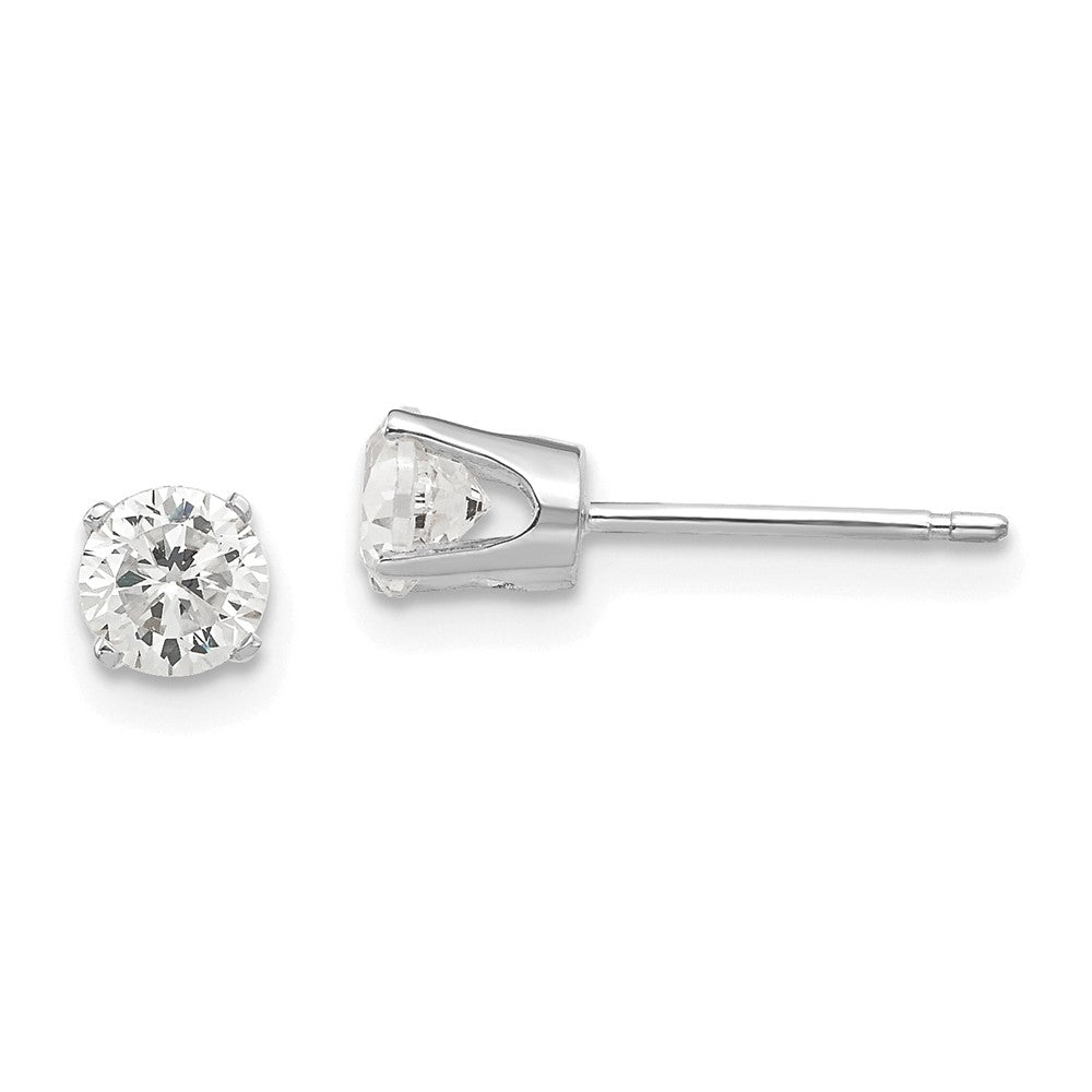 14k White Gold 4 mm CZ stud earrings (0.58 grams)