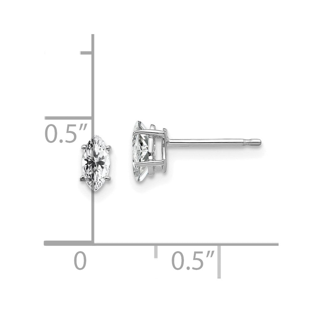 14k White Gold 3 mm Marquise Cubic Zirconia earring (0.36 grams)