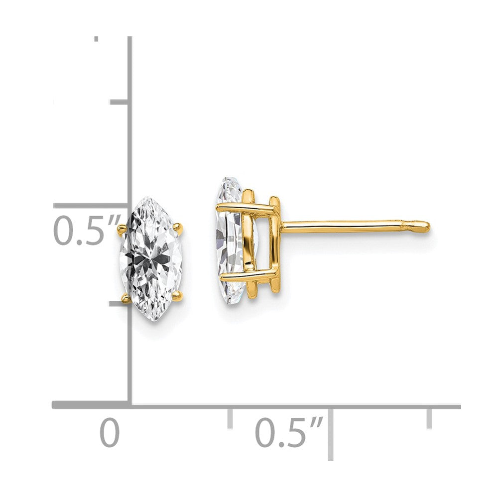 14k Yellow Gold 4 mm Marquise Cubic Zirconia earring (0.48 grams)