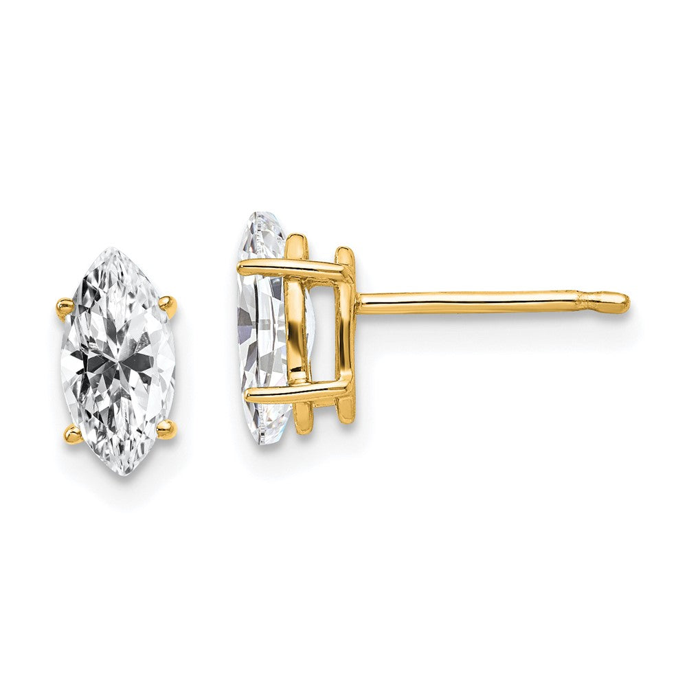 14k Yellow Gold 4 mm Marquise Cubic Zirconia earring (0.48 grams)