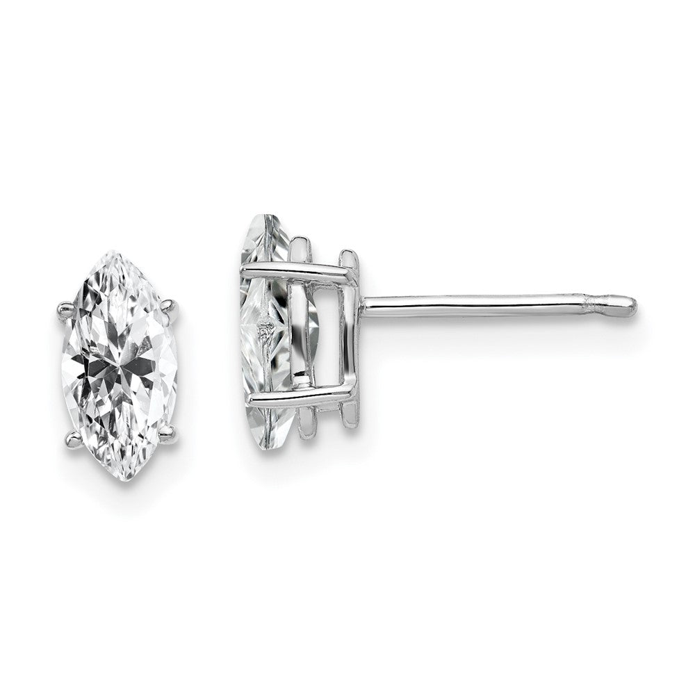 14k White Gold 4 mm Marquise Cubic Zirconia earring (0.45 grams)