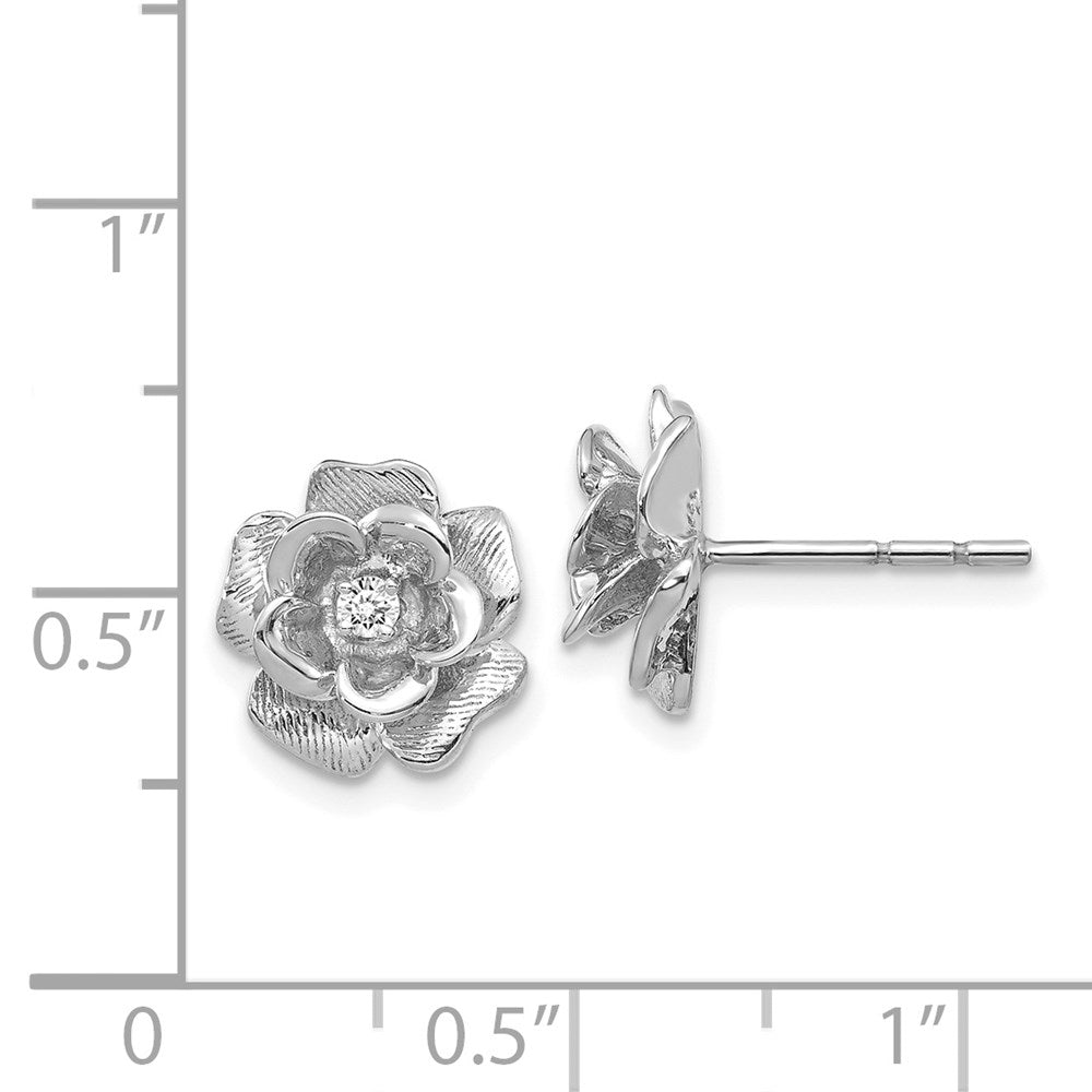 14k White Gold 11 mm A Diamond earring (2.63 grams)