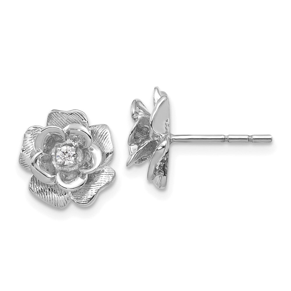 14k White Gold 11 mm A Diamond earring (2.63 grams)