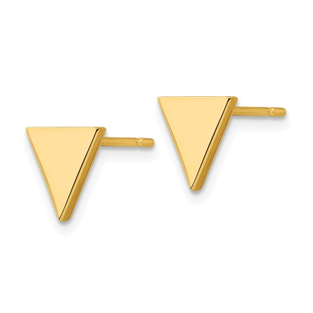 14k Yellow Gold 8 mm Triangle Post Earring (1.27 grams)
