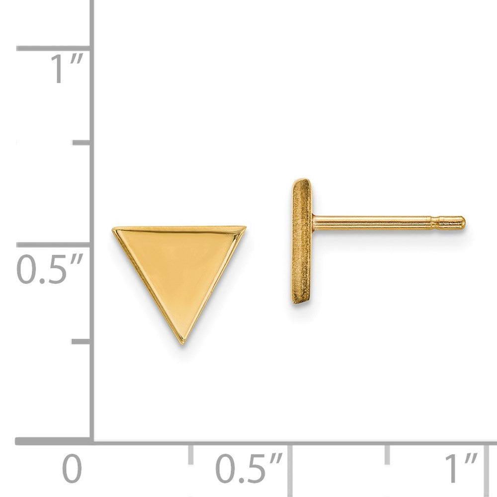14k Yellow Gold 8 mm Triangle Post Earring (1.27 grams)
