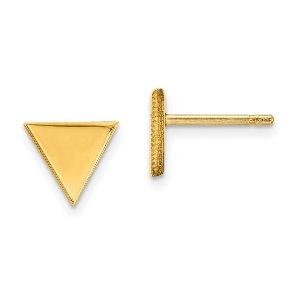 14k Yellow Gold 8 mm Triangle Post Earring (1.27 grams)