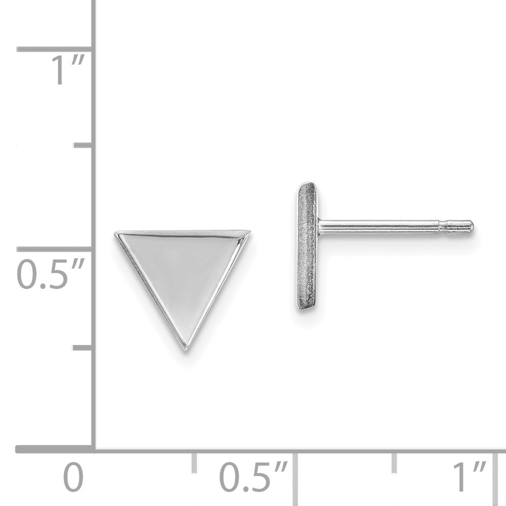 14k White Gold 8 mm Triangle Post Earring (1.36 grams)