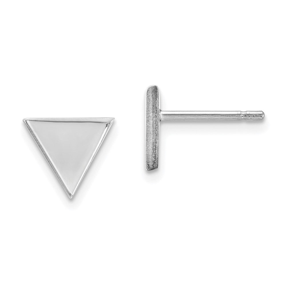 14k White Gold 8 mm Triangle Post Earring (1.36 grams)