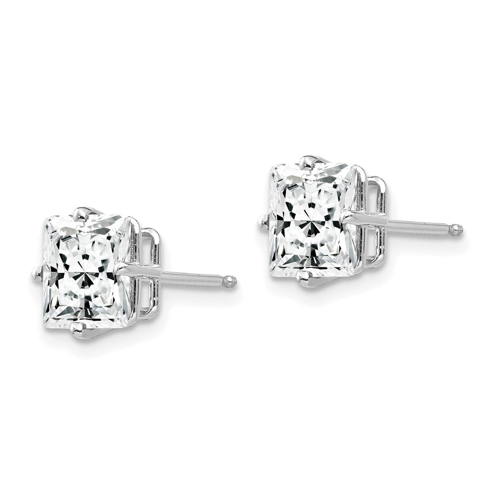 14k White Gold 7 mm Cubic Zirconia Earrings (0.88 grams)