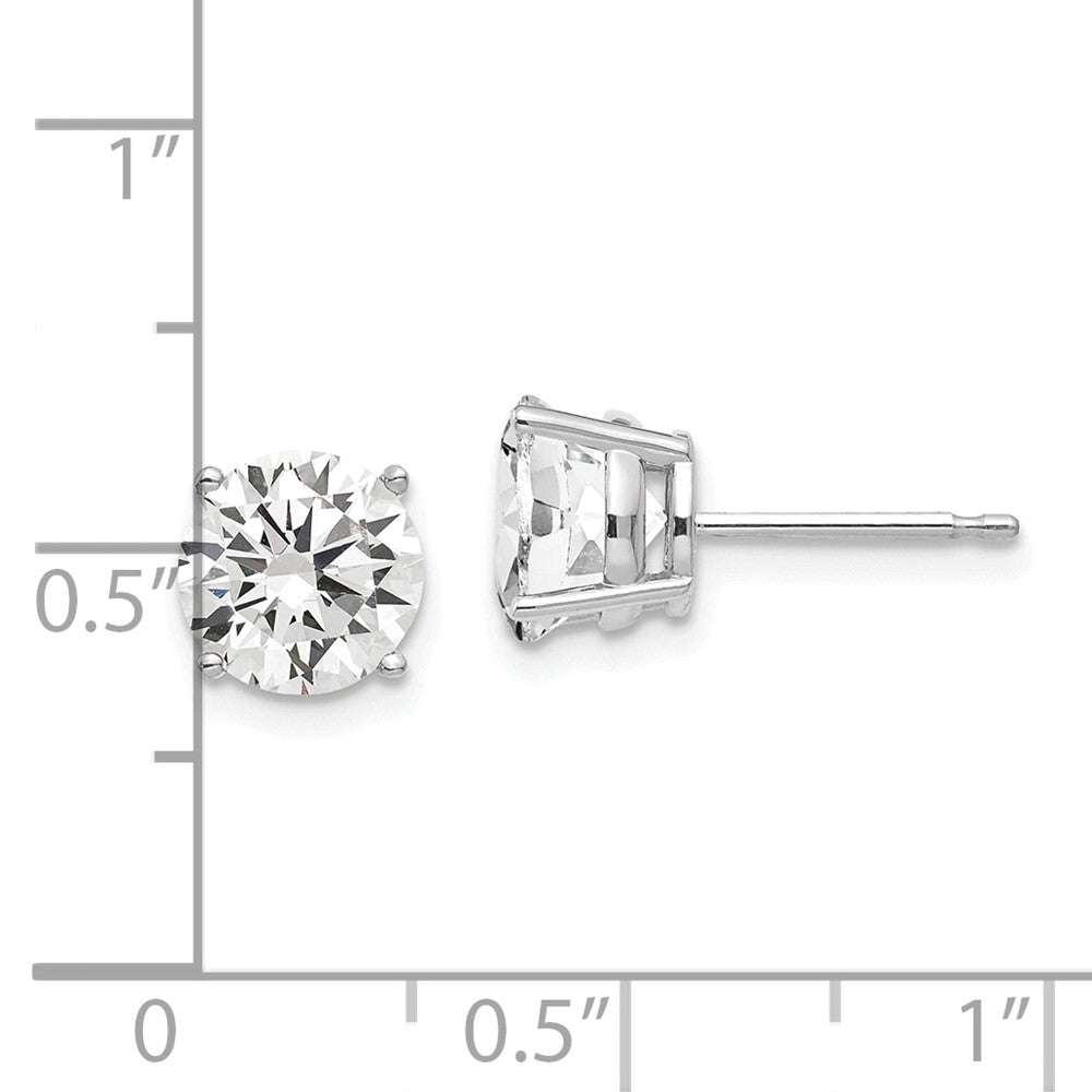 14k White Gold 7 mm Cubic Zirconia Earrings (0.88 grams)