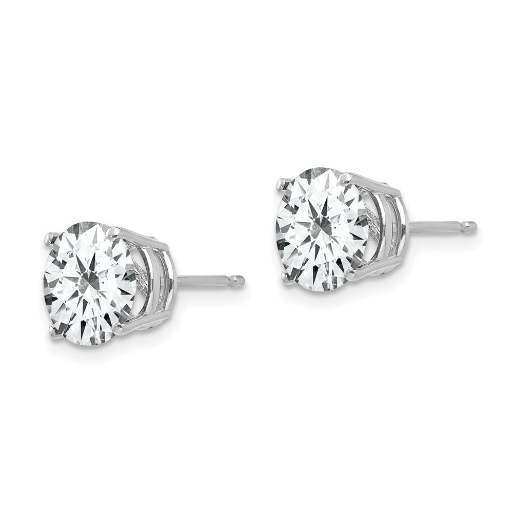 14k White Gold 8 mm Cubic Zirconia Earrings (0.99 grams)