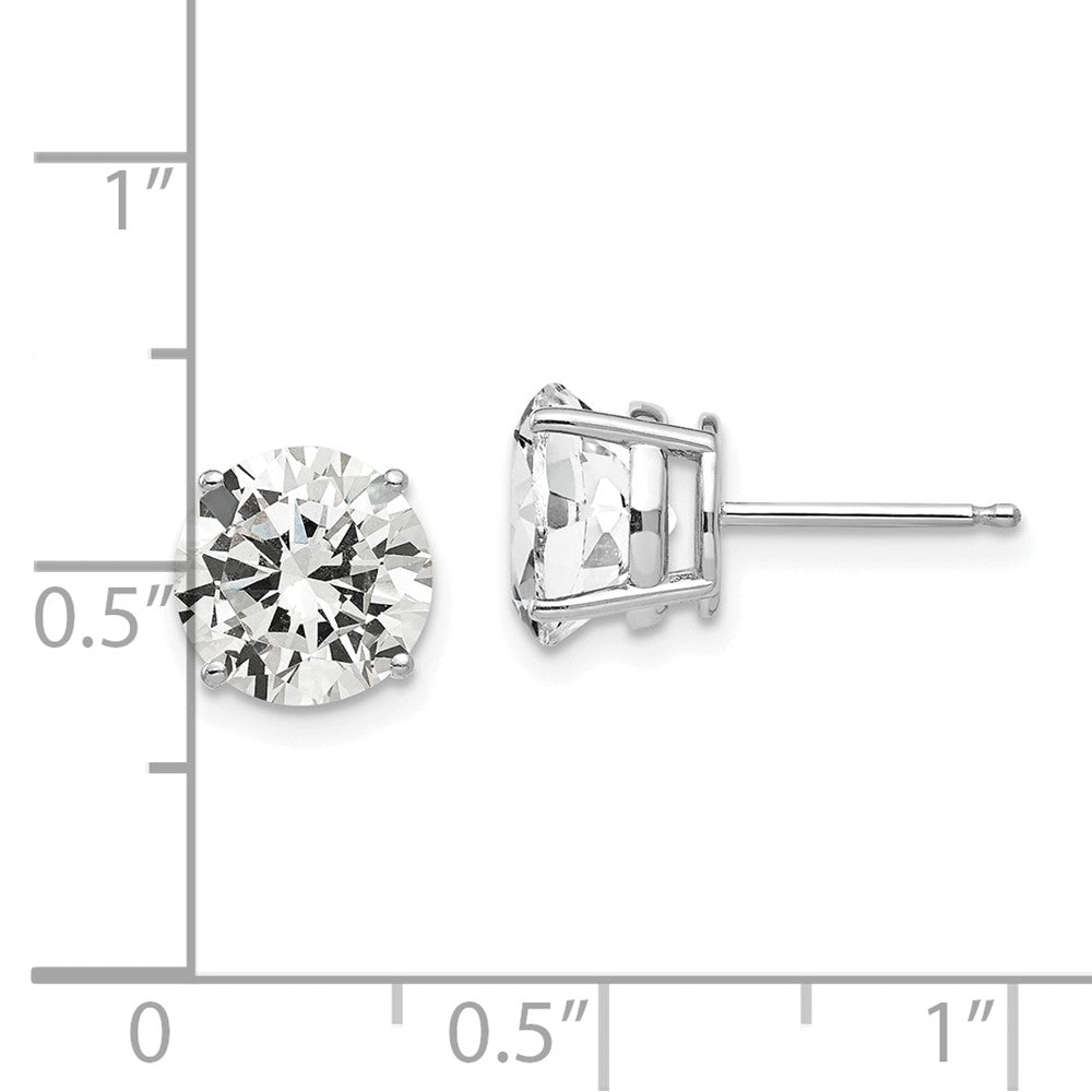 14k White Gold 8 mm Cubic Zirconia Earrings (0.99 grams)