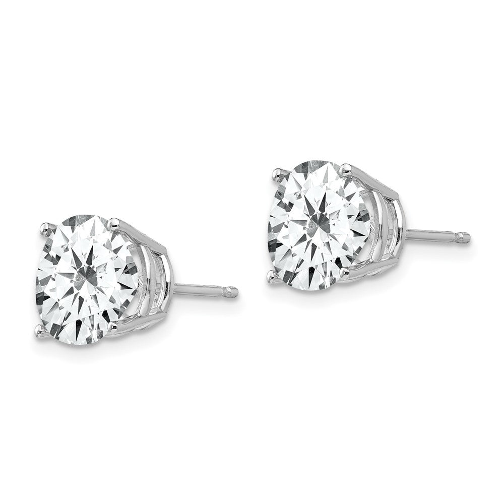 14k White Gold 9 mm Cubic Zirconia Earrings (1.16 grams)