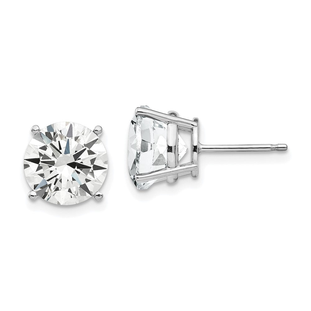 14k White Gold 9 mm Cubic Zirconia Earrings (1.16 grams)