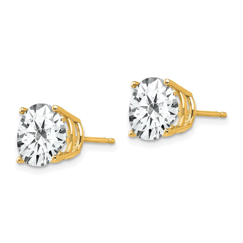 14k Yellow Gold 10 mm Cubic Zirconia Earrings (1.4 grams)