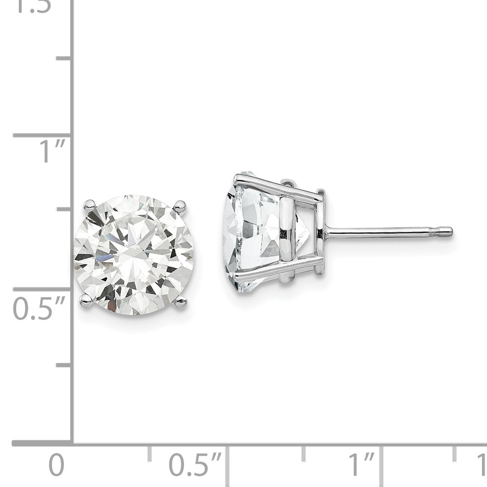 14k White Gold 10 mm Cubic Zirconia Earrings (1.4 grams)