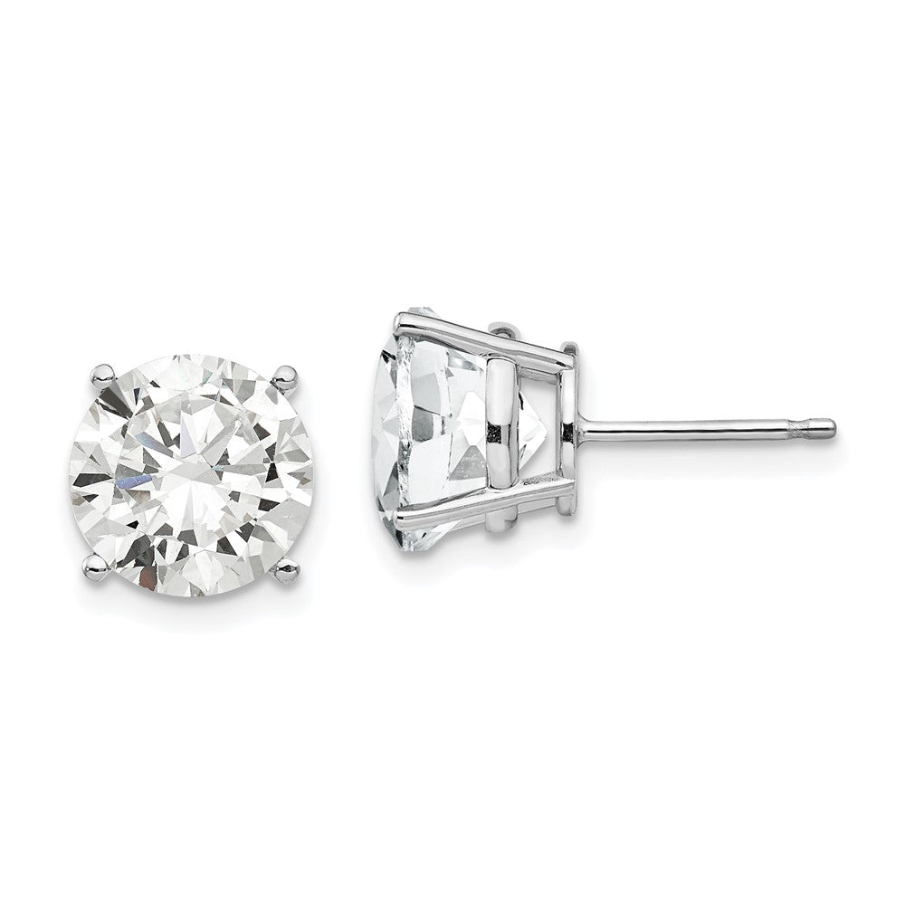 14k White Gold 10 mm Cubic Zirconia Earrings (1.4 grams)