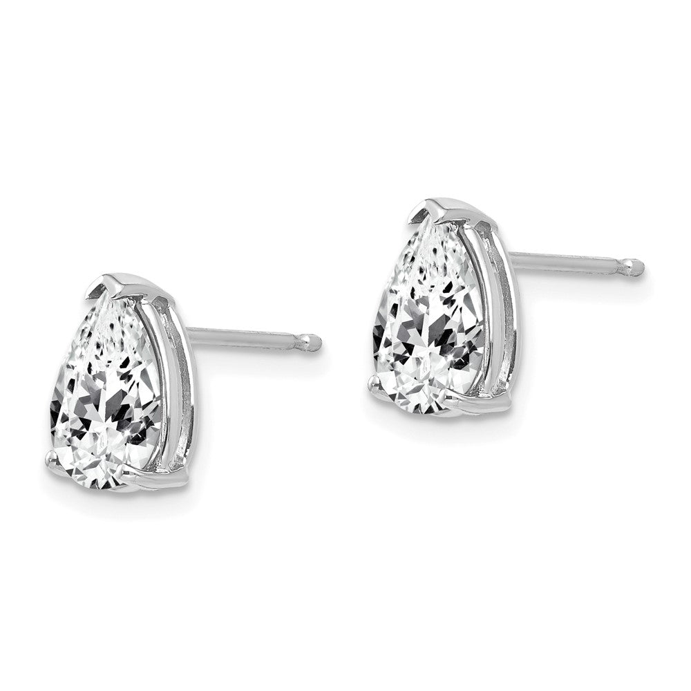 14k White Gold 6 mm Pear Cubic Zirconia Earrings (0.92 grams)