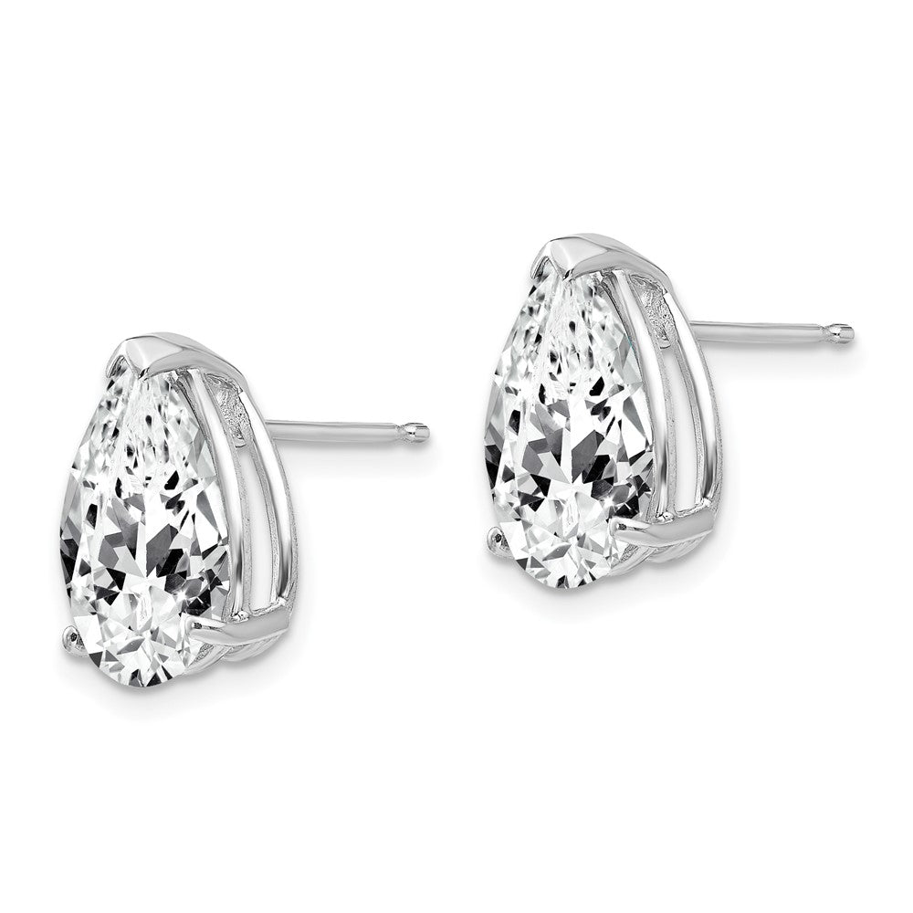 14k White Gold 8 mm Pear Cubic Zirconia Earrings (1.62 grams)