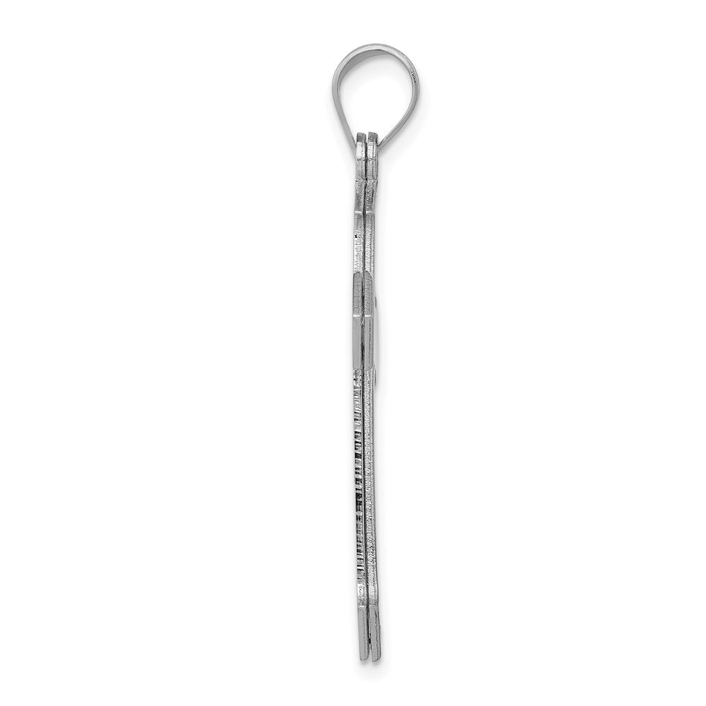 14k White Gold 19 mm Passion Cross Pendant (1.7 grams)