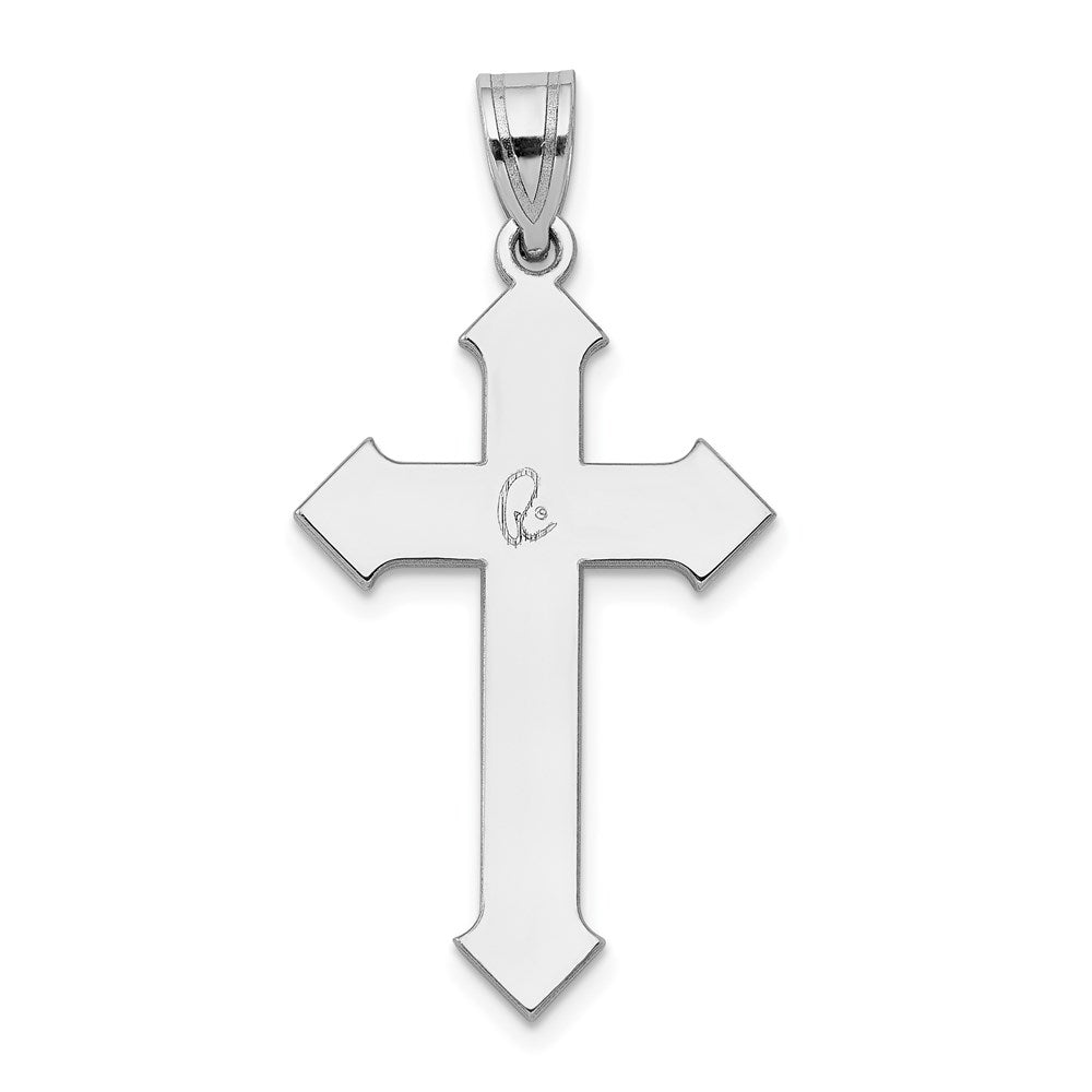 14k White Gold 19 mm Passion Cross Pendant (1.7 grams)