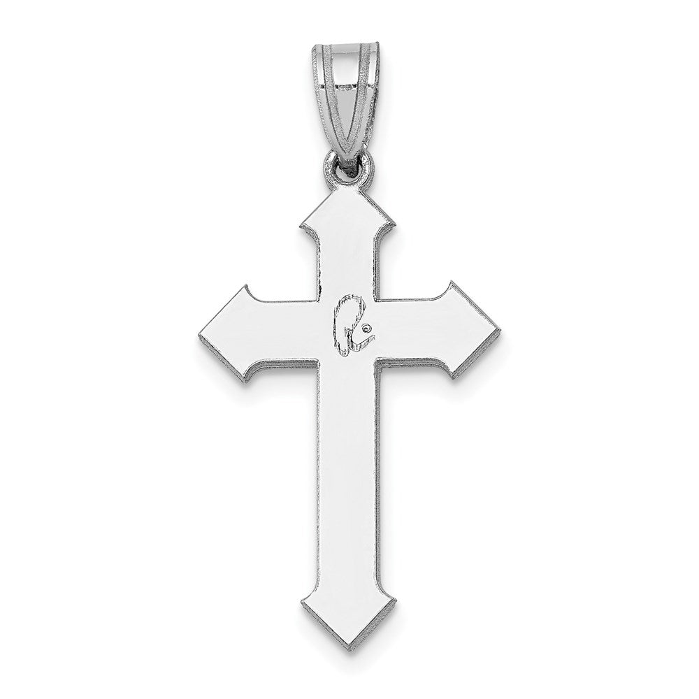 14k White Gold 15 mm Passion Cross Pendant (1.22 grams)