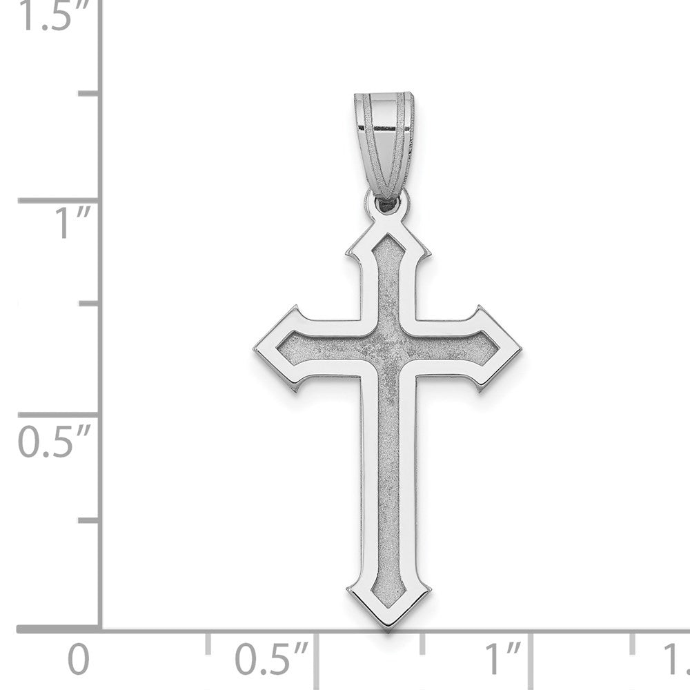 14k White Gold 15 mm Passion Cross Pendant (1.22 grams)