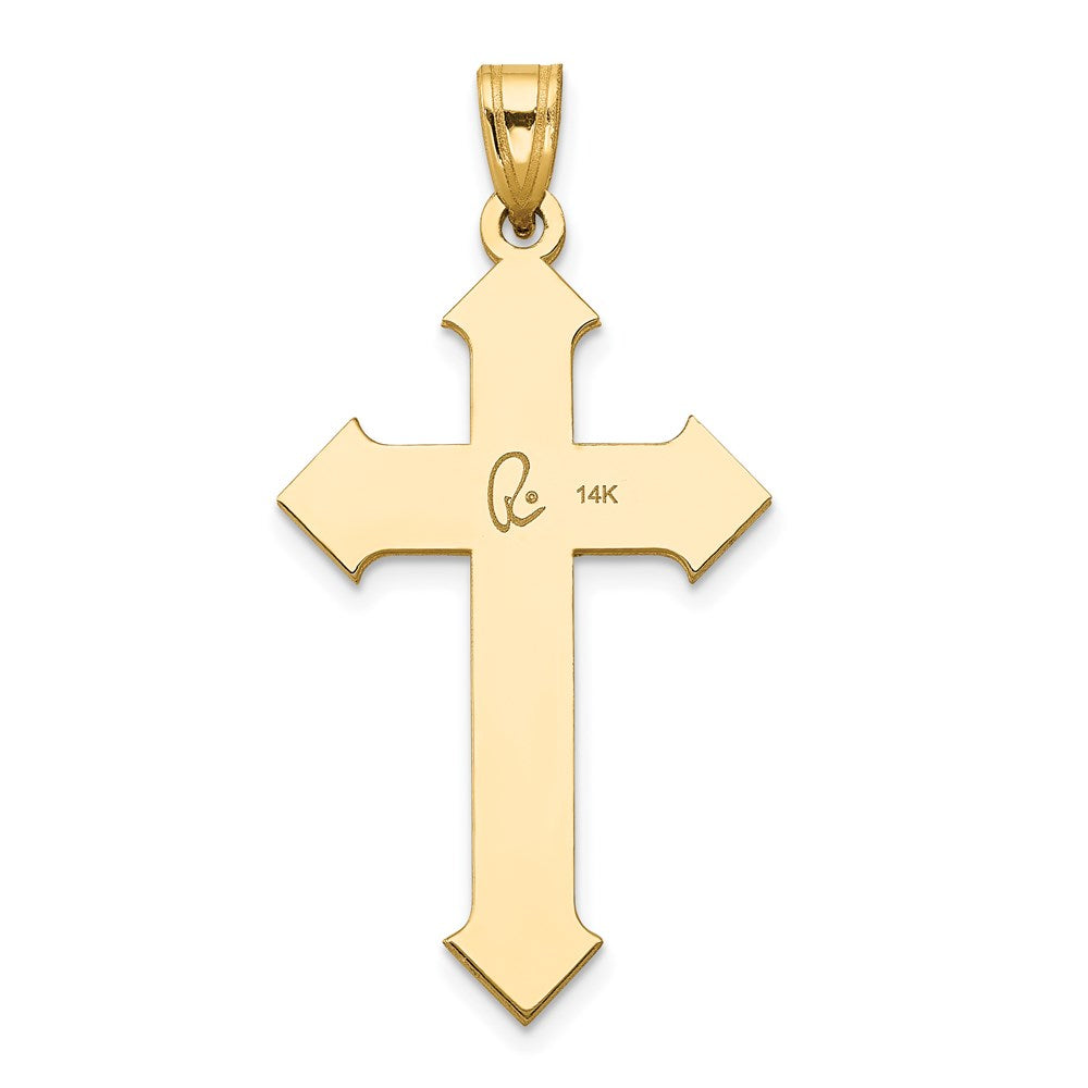 14k Two-tone 19 mm Passion Cross Pendant (1.71 grams)
