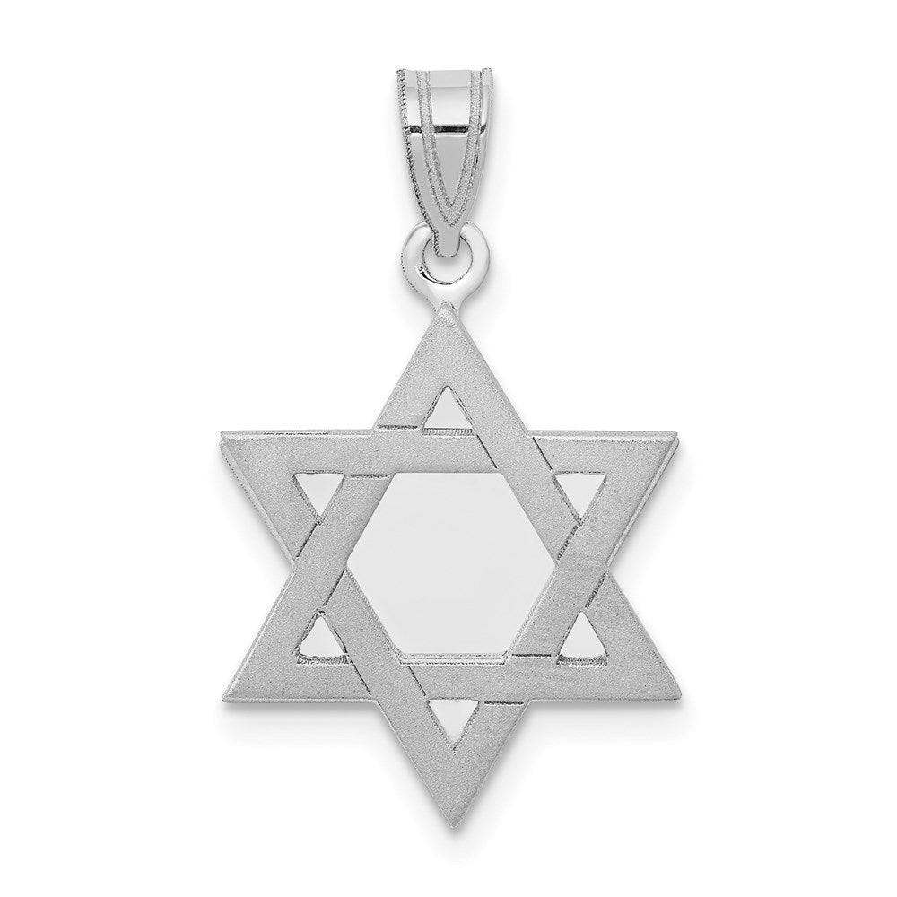 14k White Gold 16 mm Star of David (1.74 grams)