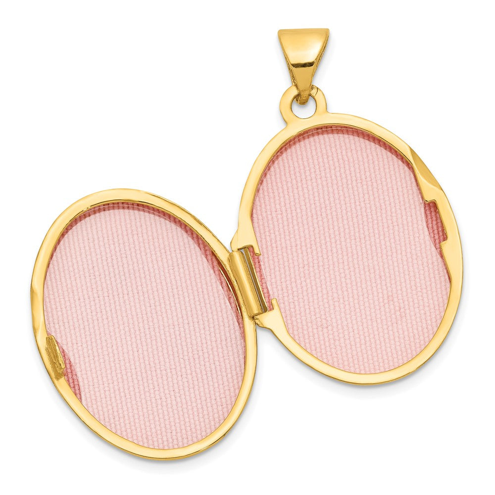 14k Yellow Gold 17 mm Scrolled Floral Locket (1.35 grams)