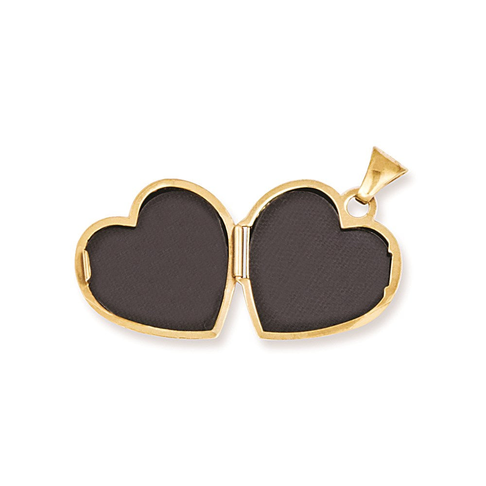 14k Yellow Gold 15.4 mm Scroll Heart Locket (0.66 grams)