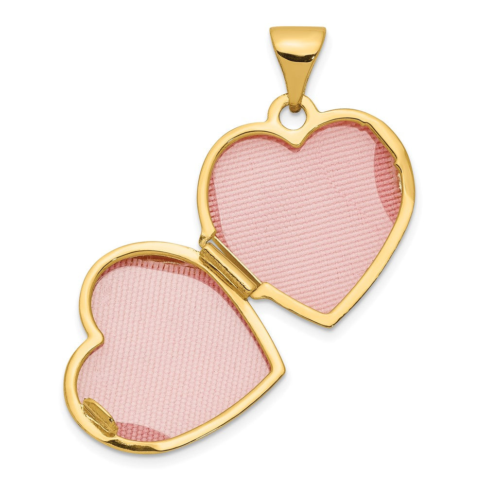 14k Yellow Gold 15.4 mm Scroll Heart Locket (0.66 grams)