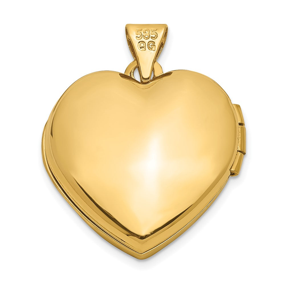 14k Yellow Gold 18.7 mm Domed Heart Locket (1.1 grams)