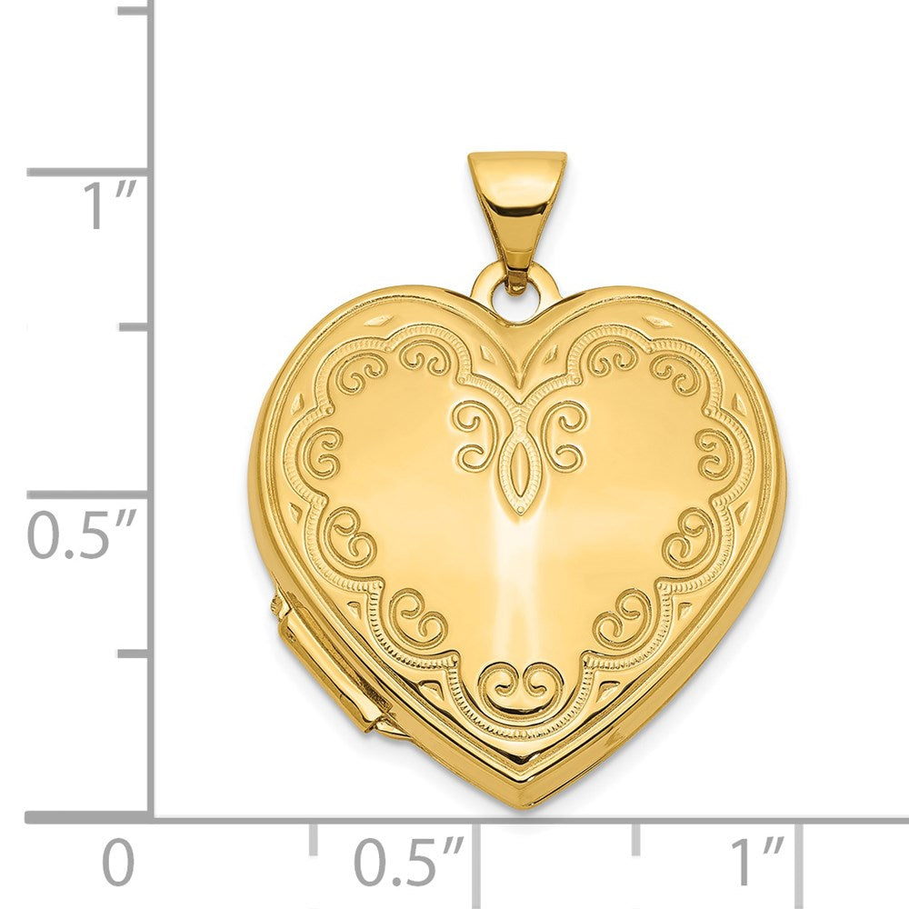 14k Yellow Gold 21.2 mm Heart Locket (2.11 grams)