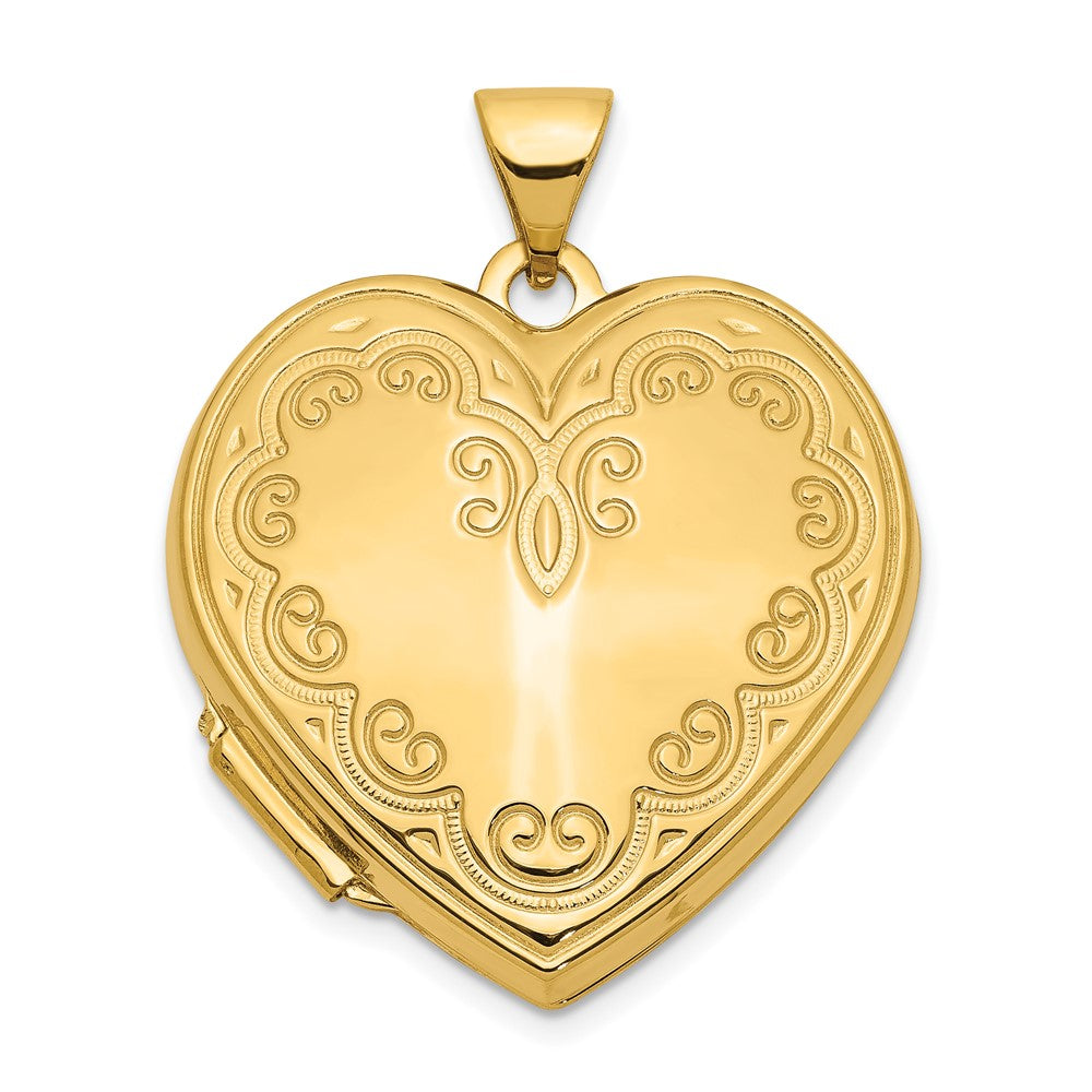 14k Yellow Gold 21.2 mm Heart Locket (2.11 grams)